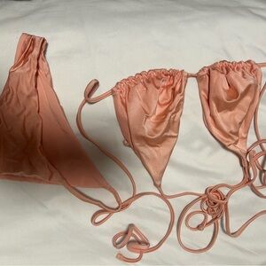 Peach Triangle Bikini Set